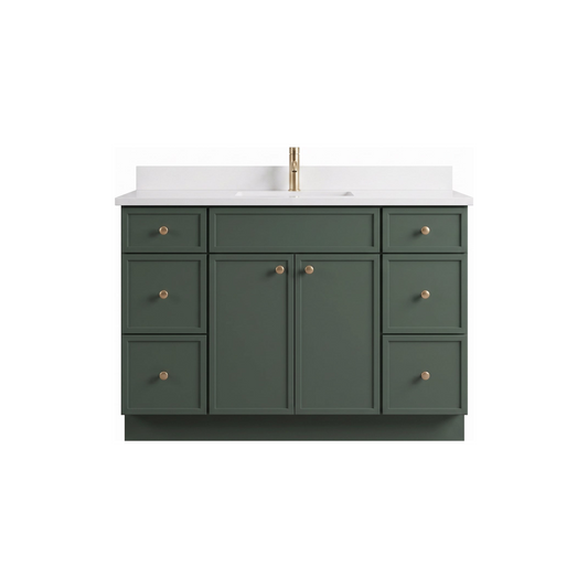 48" Slim Shaker Bathroom Vanity – Forest Green