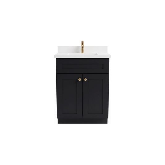 24" Shaker Bathroom Vanity – Black
