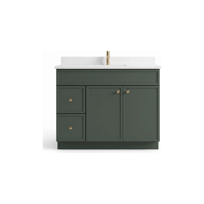 42" Slim Shaker Bathroom Vanity – Forest Green