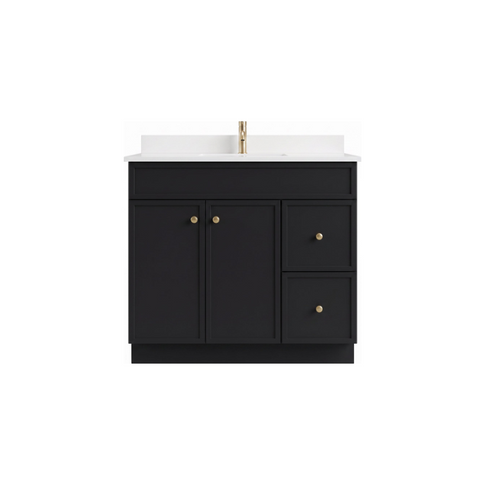 36" Slim Shaker Bathroom Vanity – Black