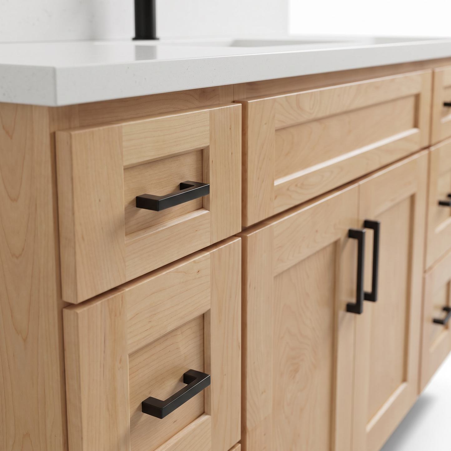 48" Maple Shaker Bathroom Vanity with Quartz Top – Single Sink