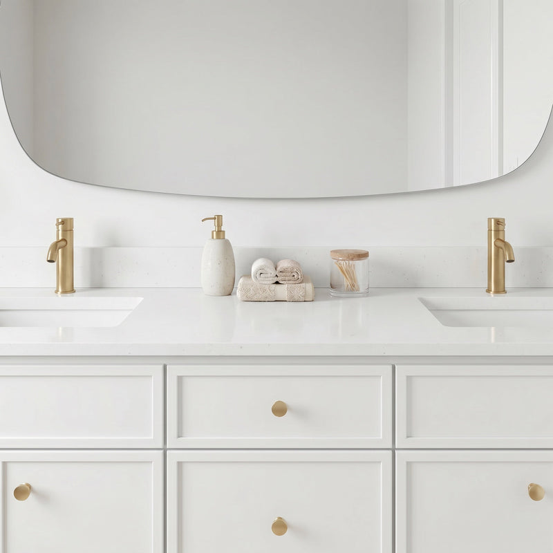 72" White Slim Shaker Bathroom Vanity with Quartz Top – Double Sink