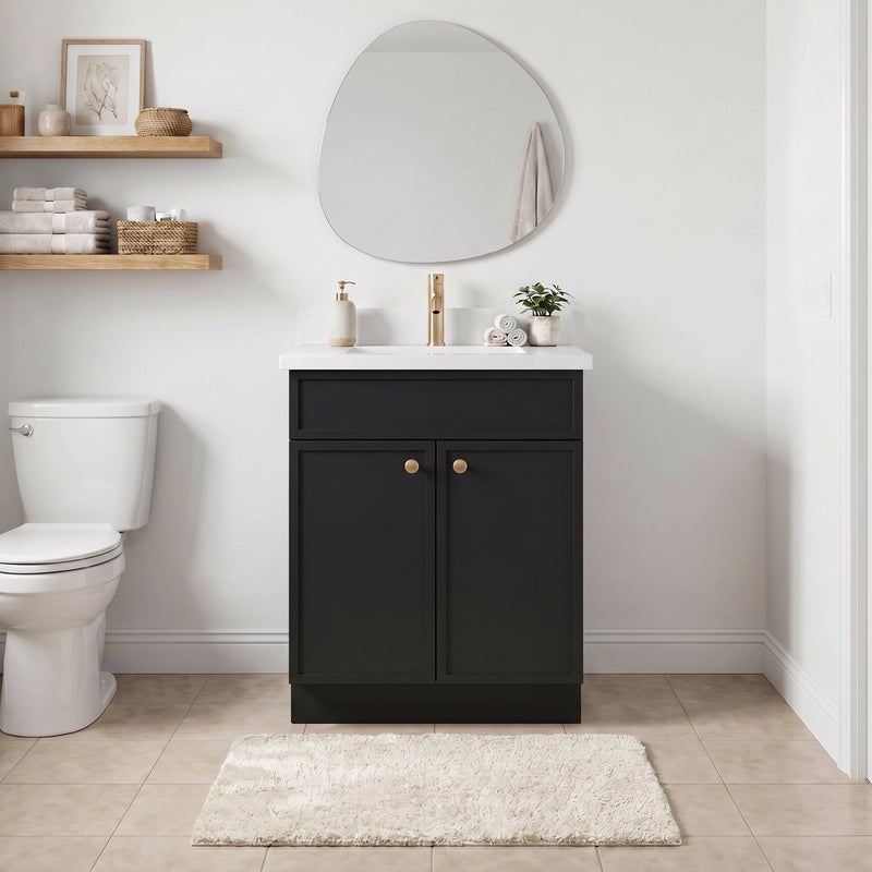 24" Slim Shaker Bathroom Vanity – Black