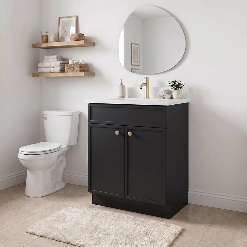 24" Slim Shaker Bathroom Vanity – Black