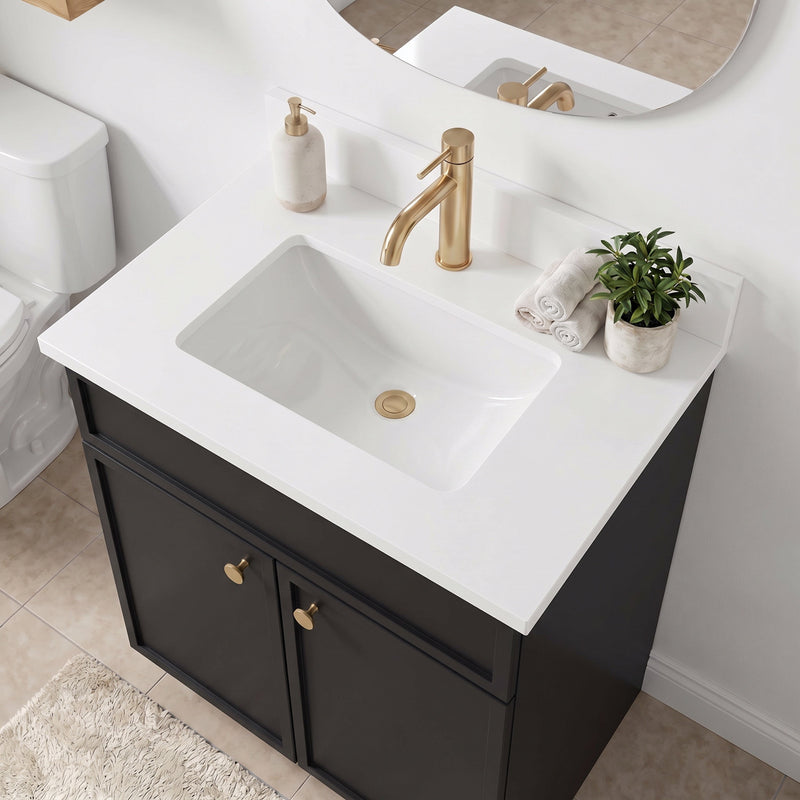 24" Slim Shaker Bathroom Vanity – Black