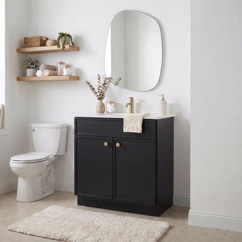 30" Slim Shaker Bathroom Vanity – Black