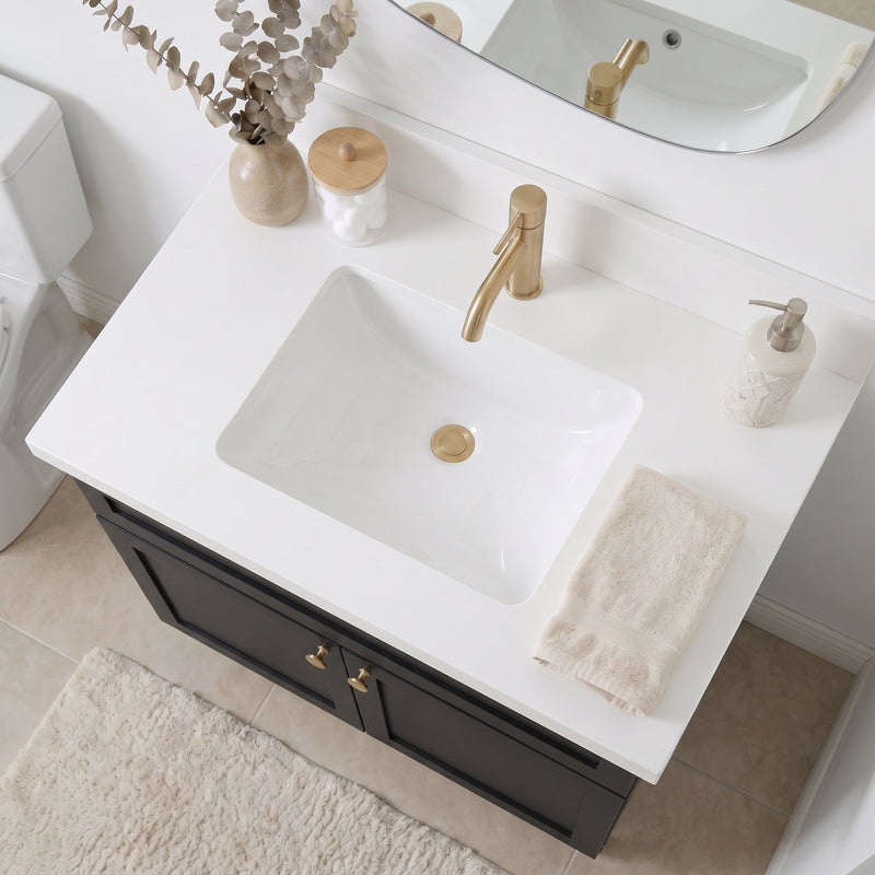 30" Slim Shaker Bathroom Vanity – Black