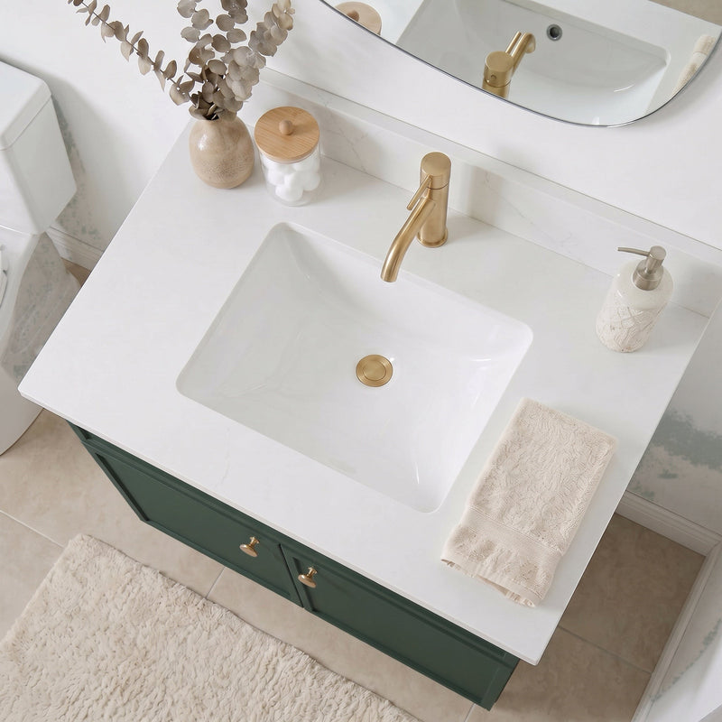 30" Slim Shaker Bathroom Vanity – Forest Green