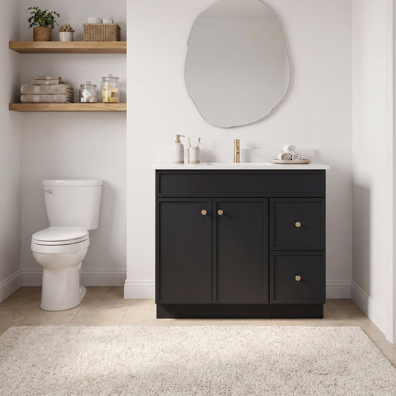 36" Slim Shaker Bathroom Vanity – Black