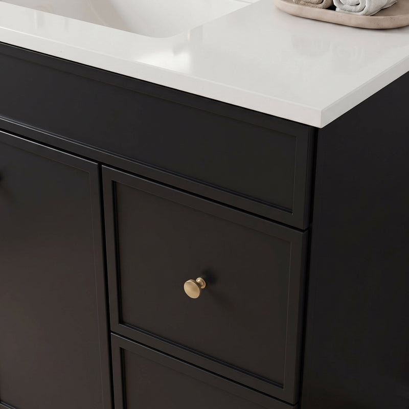 36" Slim Shaker Bathroom Vanity – Black