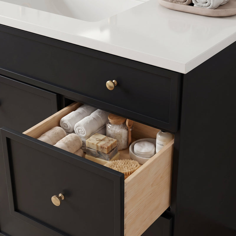 36" Slim Shaker Bathroom Vanity – Black