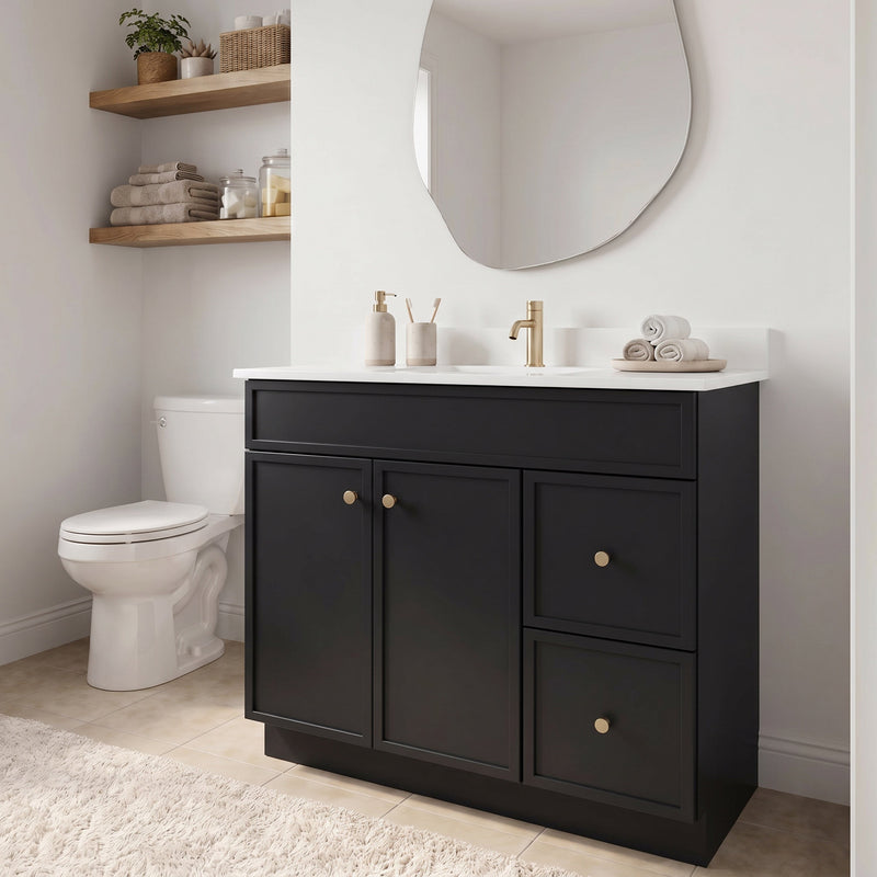36" Slim Shaker Bathroom Vanity – Black