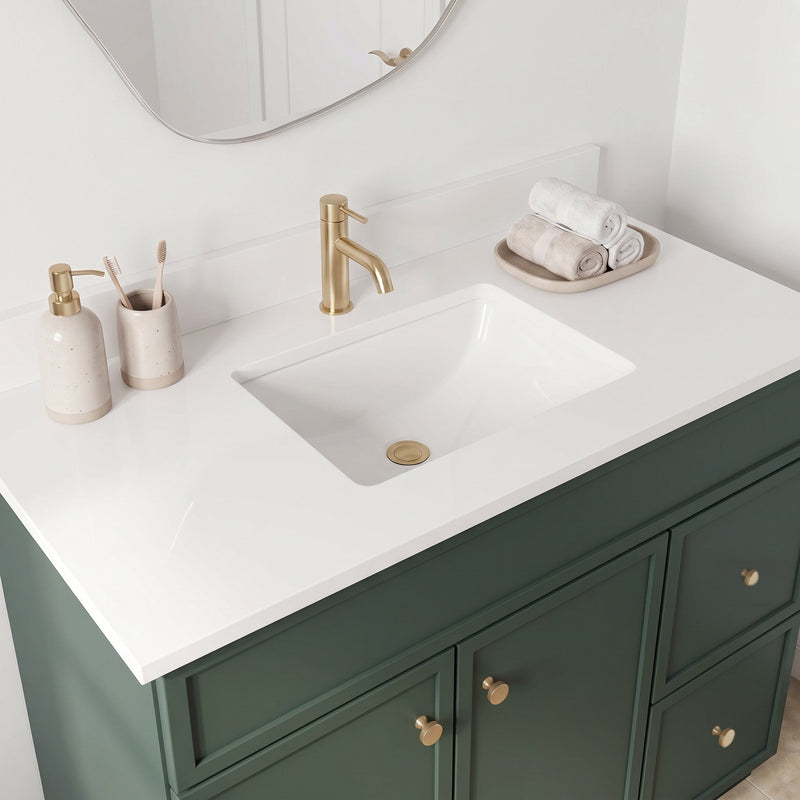 36" Slim Shaker Bathroom Vanity – Forest Green