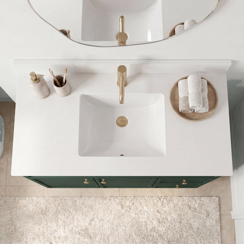 36" Slim Shaker Bathroom Vanity – Forest Green
