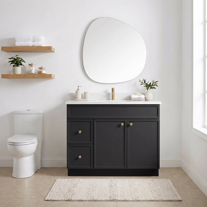 42" Slim Shaker Bathroom Vanity – Black