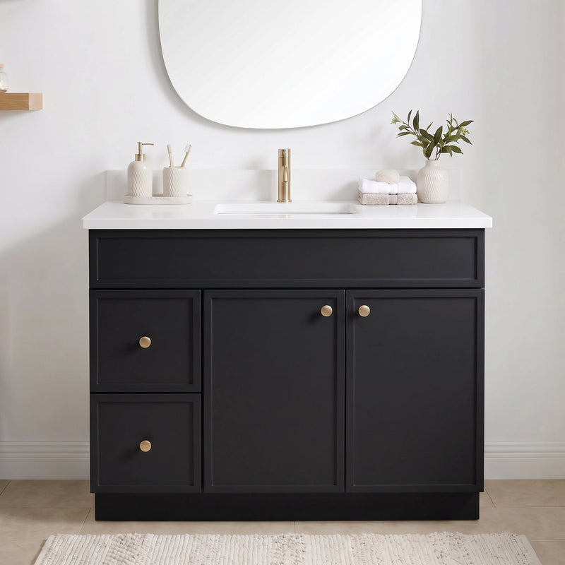 42" Slim Shaker Bathroom Vanity – Black