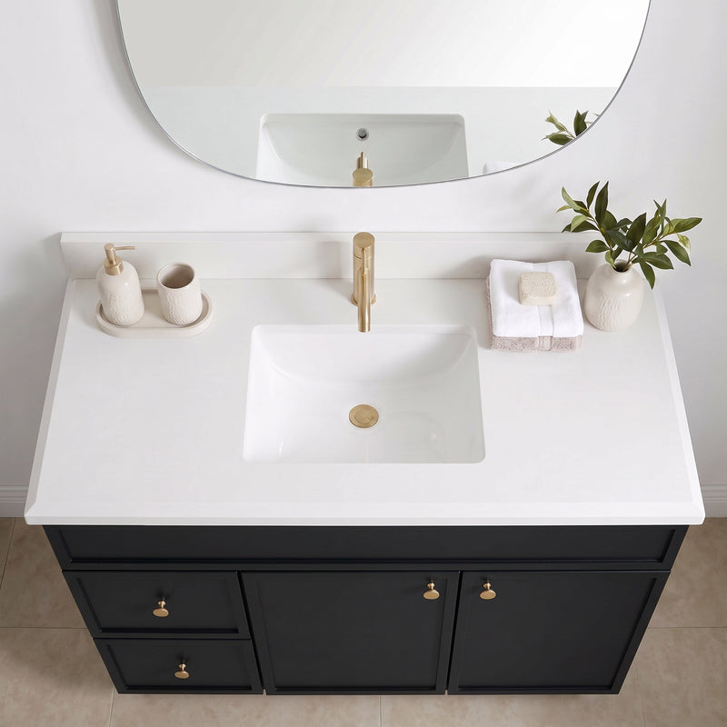 42" Slim Shaker Bathroom Vanity – Black