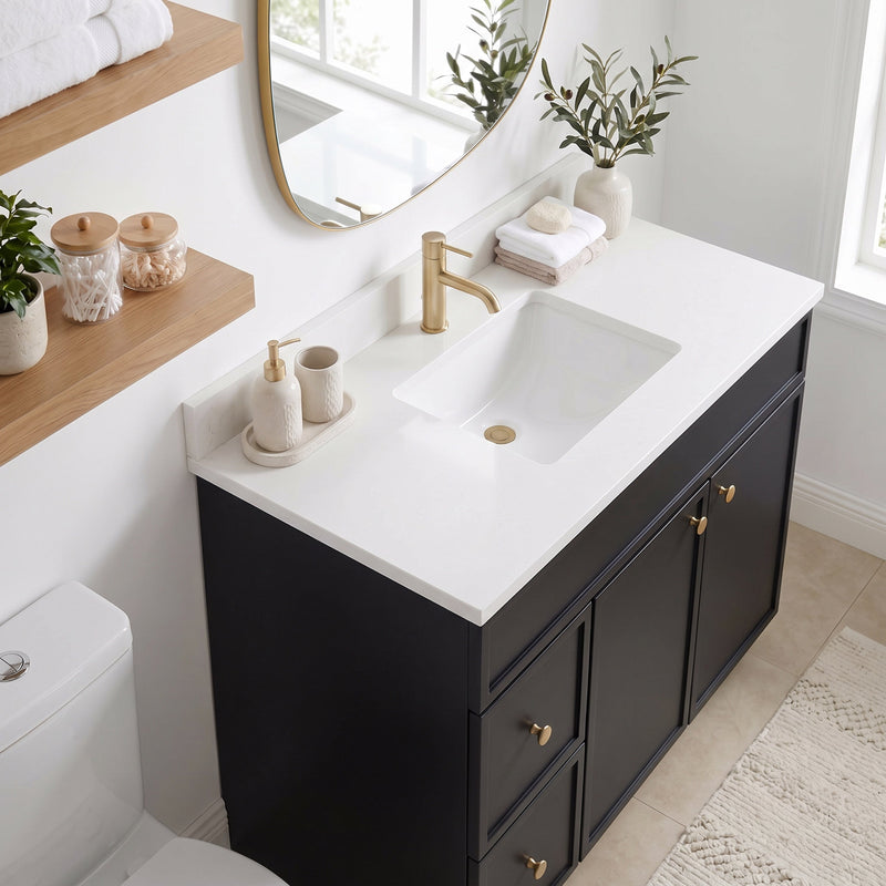 42" Slim Shaker Bathroom Vanity – Black