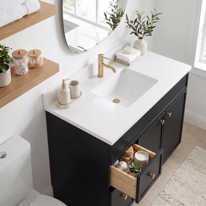 42" Slim Shaker Bathroom Vanity – Black