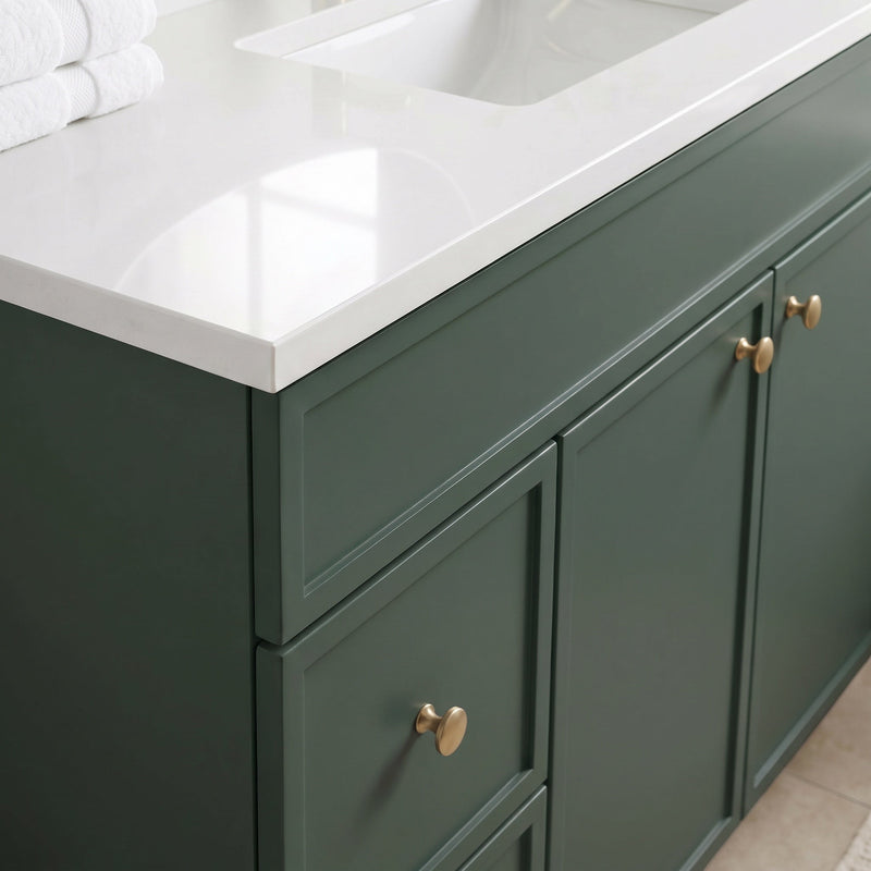 42" Slim Shaker Bathroom Vanity – Forest Green