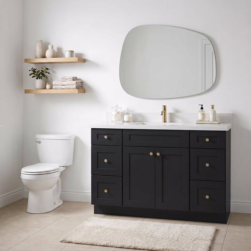 48" Slim Shaker Bathroom Vanity – Black