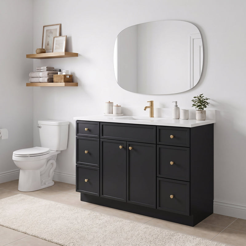 48" Slim Shaker Bathroom Vanity – Black
