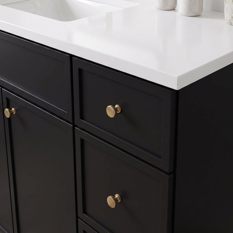 48" Slim Shaker Bathroom Vanity – Black