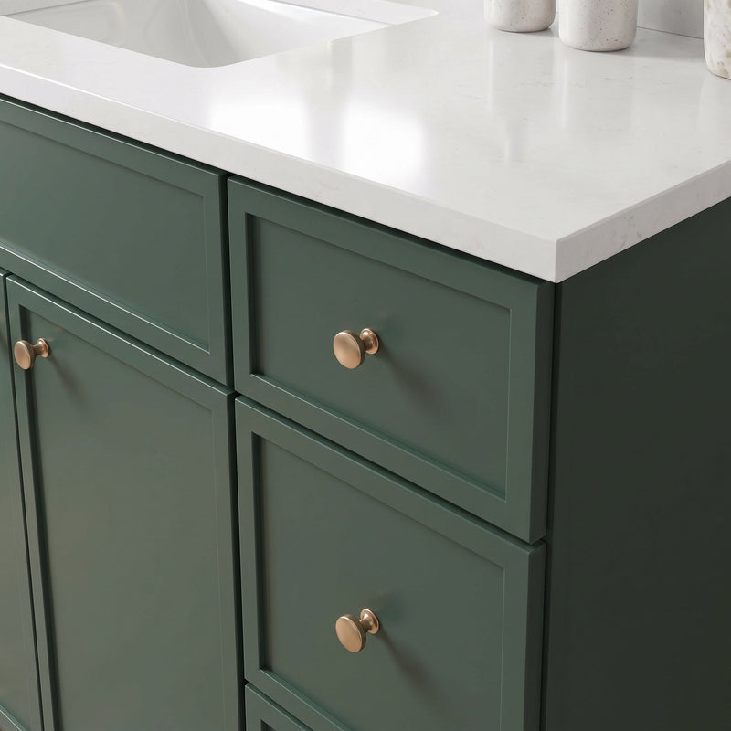 48" Slim Shaker Bathroom Vanity – Forest Green