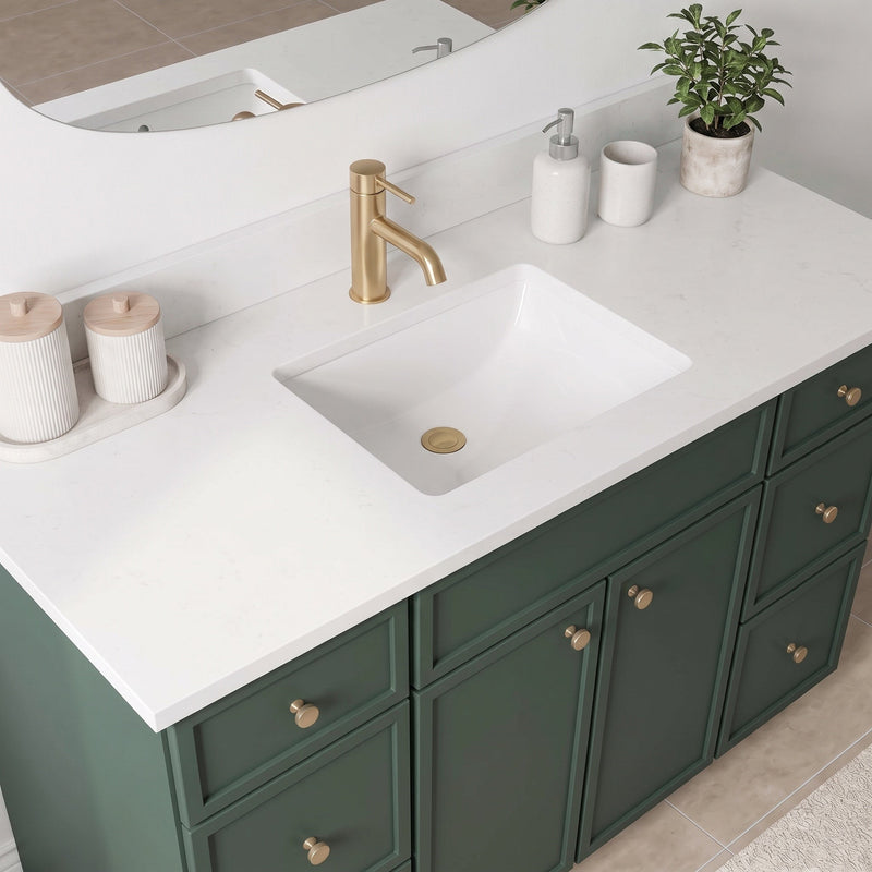 48" Slim Shaker Bathroom Vanity – Forest Green