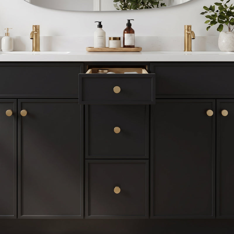 60" Slim Shaker Bathroom Vanity – Black – Double Sink