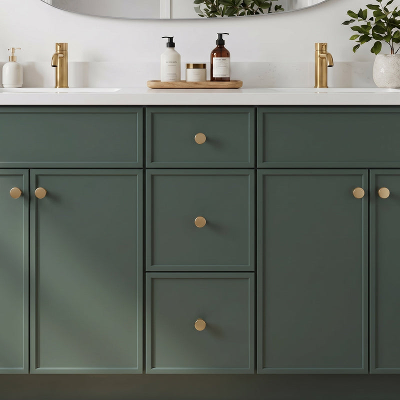 60" Slim Shaker Bathroom Vanity – Forest Green – Double Sink