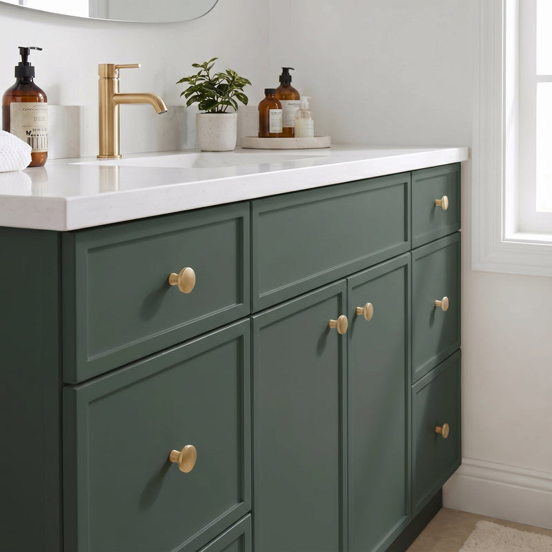60" Slim Shaker Bathroom Vanity – Forest Green – Single Sink