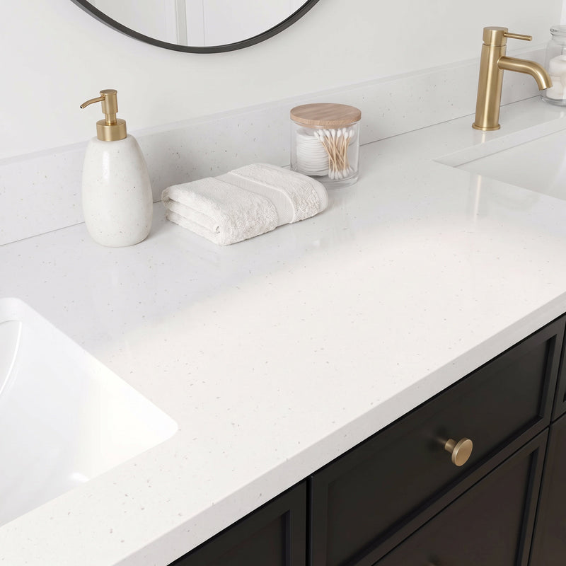 72" Slim Shaker Bathroom Vanity – Black – Double Sink
