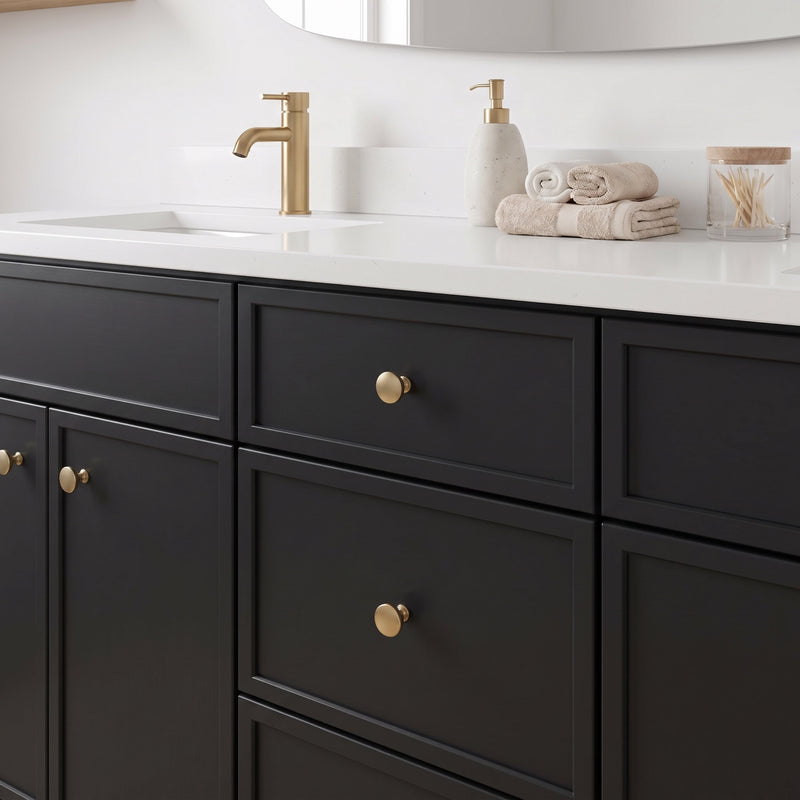 72" Slim Shaker Bathroom Vanity – Black – Double Sink