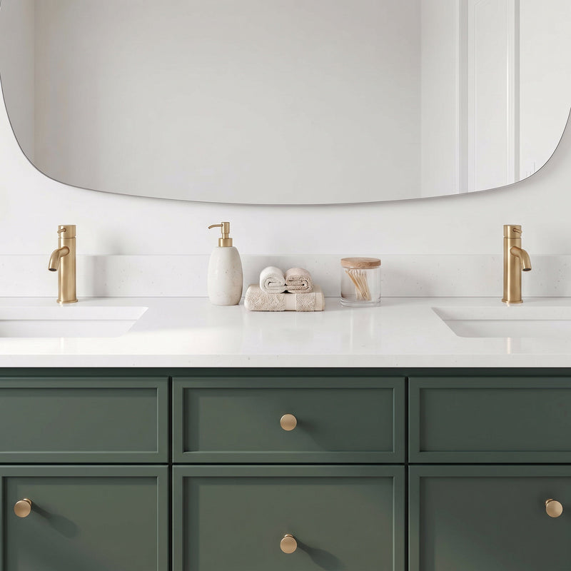 72" Slim Shaker Bathroom Vanity – Forest Green – Double Sink