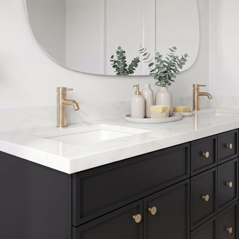 84" Slim Shaker Bathroom Vanity – Black – 6 Drawers