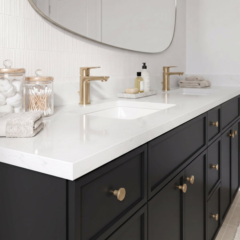 84" Slim Shaker Bathroom Vanity – Black – 9 Drawers